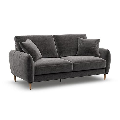Zara 3 Seater Sofa in Canna Dark Grey Fabric