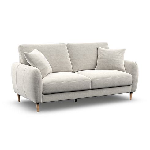 Zara 3 Seater Sofa in Canna Light Grey Fabric