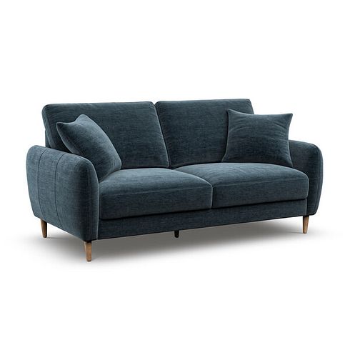 Zara 3 Seater Sofa in Steel Blue Fabric