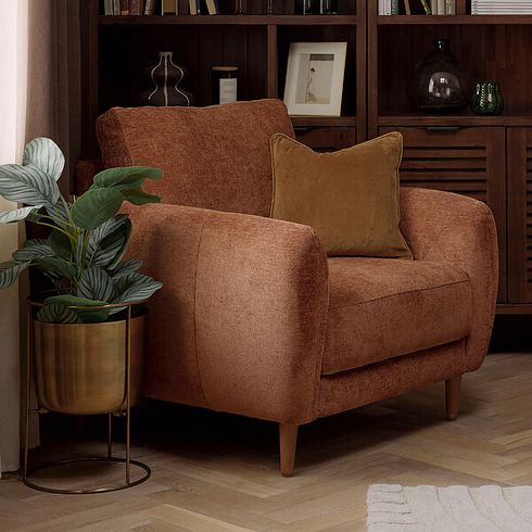 Zara Armchair in Arlan Copperwood Fabric