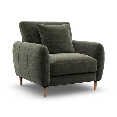 Zara Armchair in Canna Dark Green Fabric