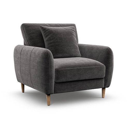 Zara Armchair in Canna Dark Grey Fabric