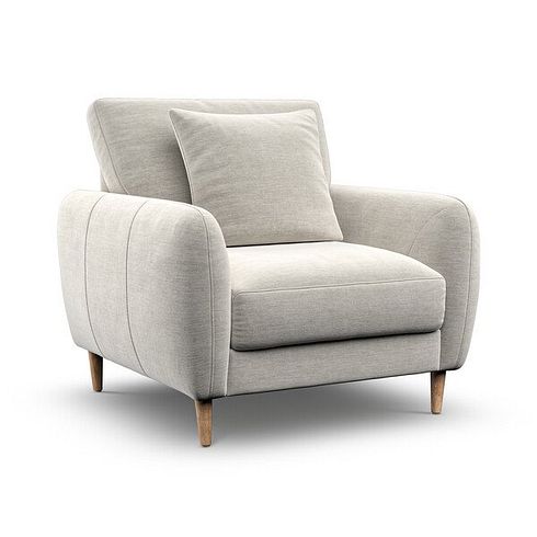 Zara Armchair in Canna Light Grey Fabric