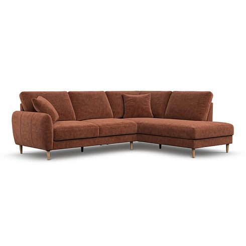 Zara Left Hand Corner Chaise Sofa in Arlan Copperwood Fabric
