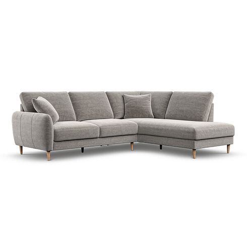 Zara Left Hand Corner Chaise Sofa in Canna Grey Fabric
