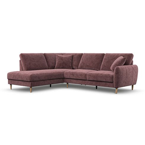 Zara Right Hand Corner Chaise Sofa in Arlan Rosewood Fabric
