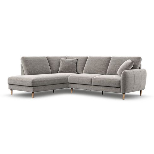 Zara Right Hand Corner Chaise Sofa in Canna Grey Fabric