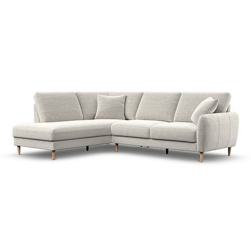 Zara Right Hand Corner Chaise Sofa in Canna Light Grey Fabric