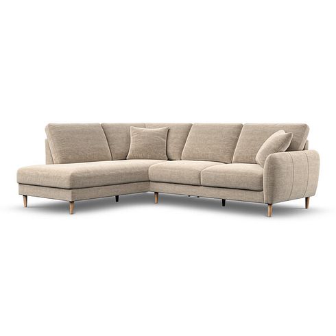 Zara Right Hand Corner Chaise Sofa in Canna Sand Fabric