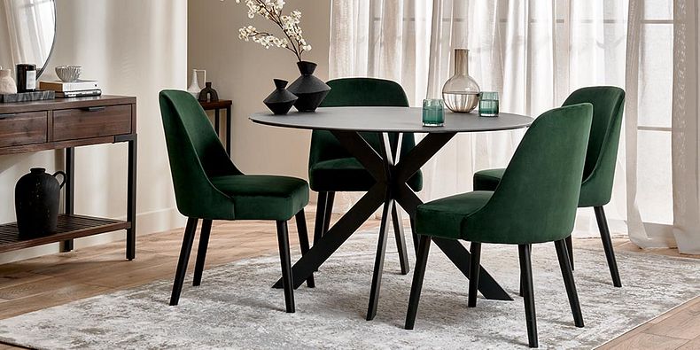 Glass dining table and chairs
