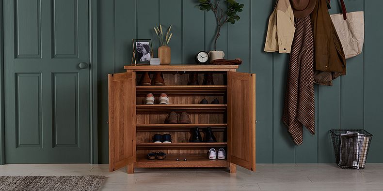 Shoe rack oak furniture land store
