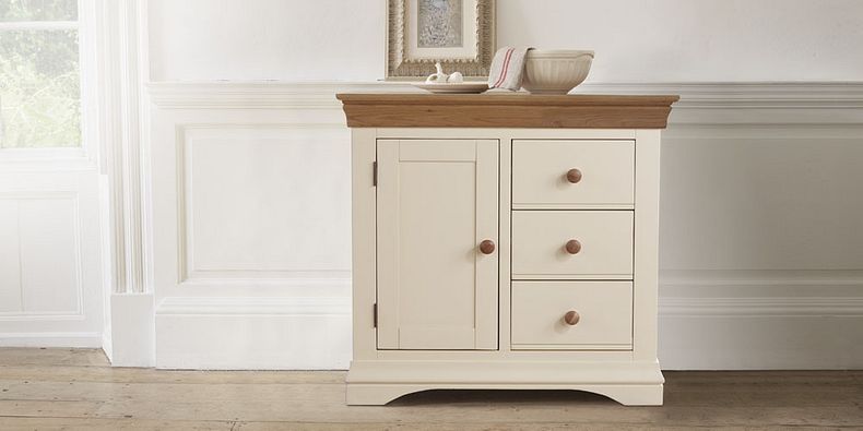 Mango and Painted Storage Cabinets
