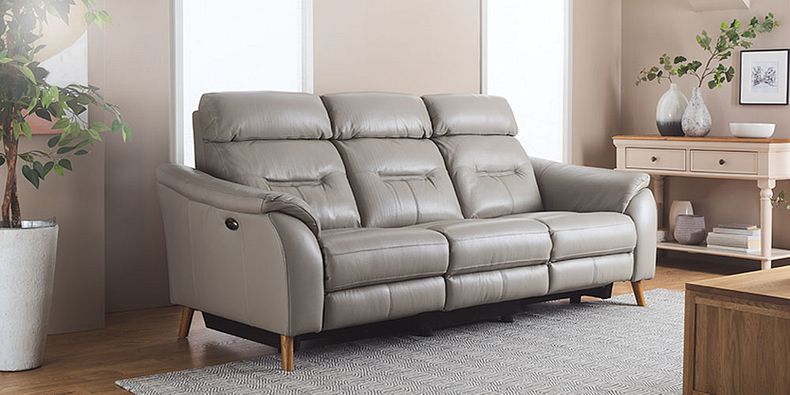 Grey Leather Sofas