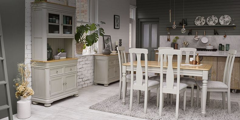 Cream Oak Dining Room Table And Chairs - Minimalist Modern Dinning