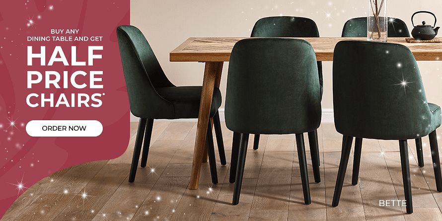 Buy and dining table and get half price chairs*