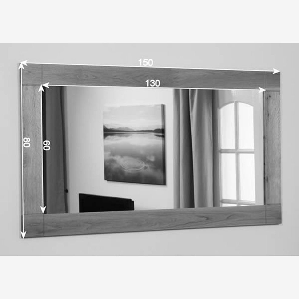 Contemporary Natural Solid Oak 1500mm x 800mm Wall Mirror 5
