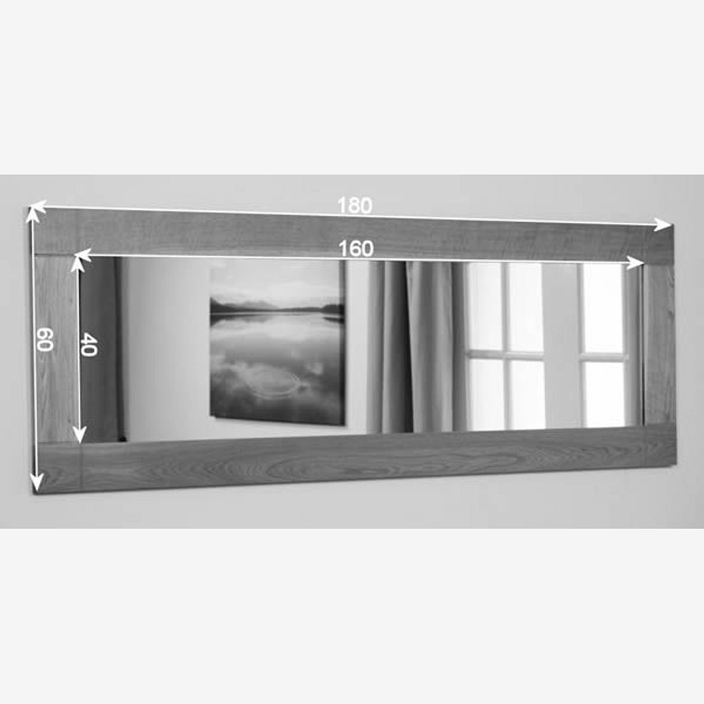 Contemporary Natural Solid Oak 1800mm x 600mm Wall Mirror 5