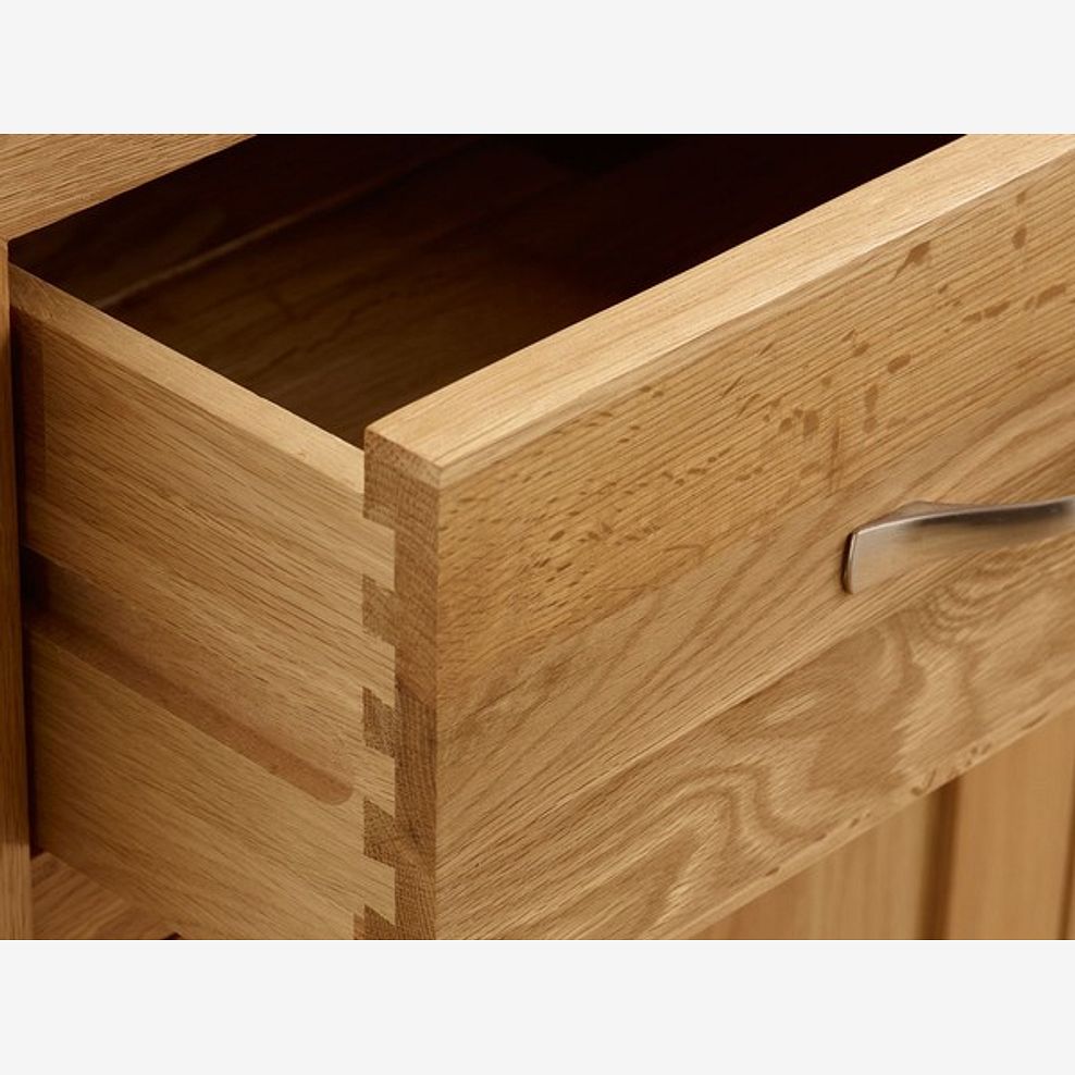 Bevel Natural Solid Oak Bedside Table 4