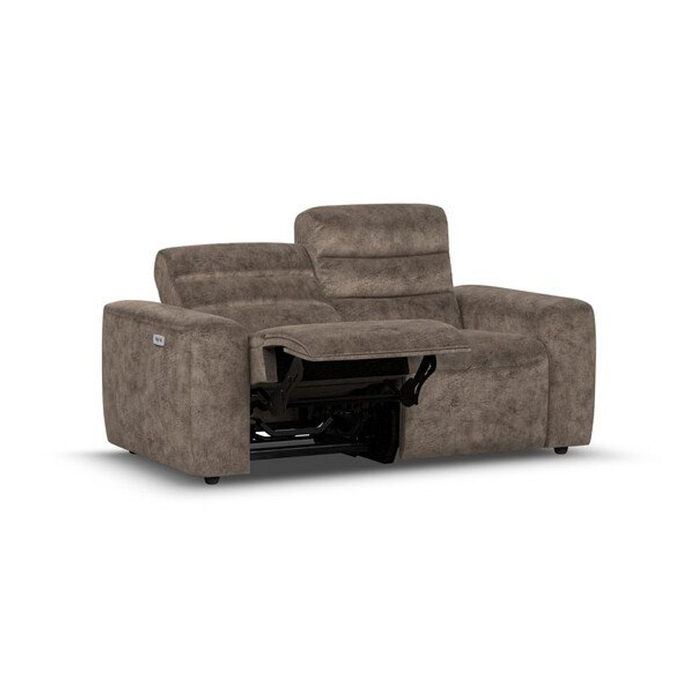 Cohen 2 Seater Electric Recliner in Dapple Chocolate Fabric 3