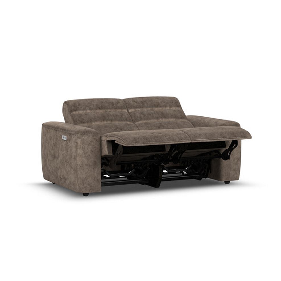 Cohen 2 Seater Electric Recliner in Dapple Chocolate Fabric 4