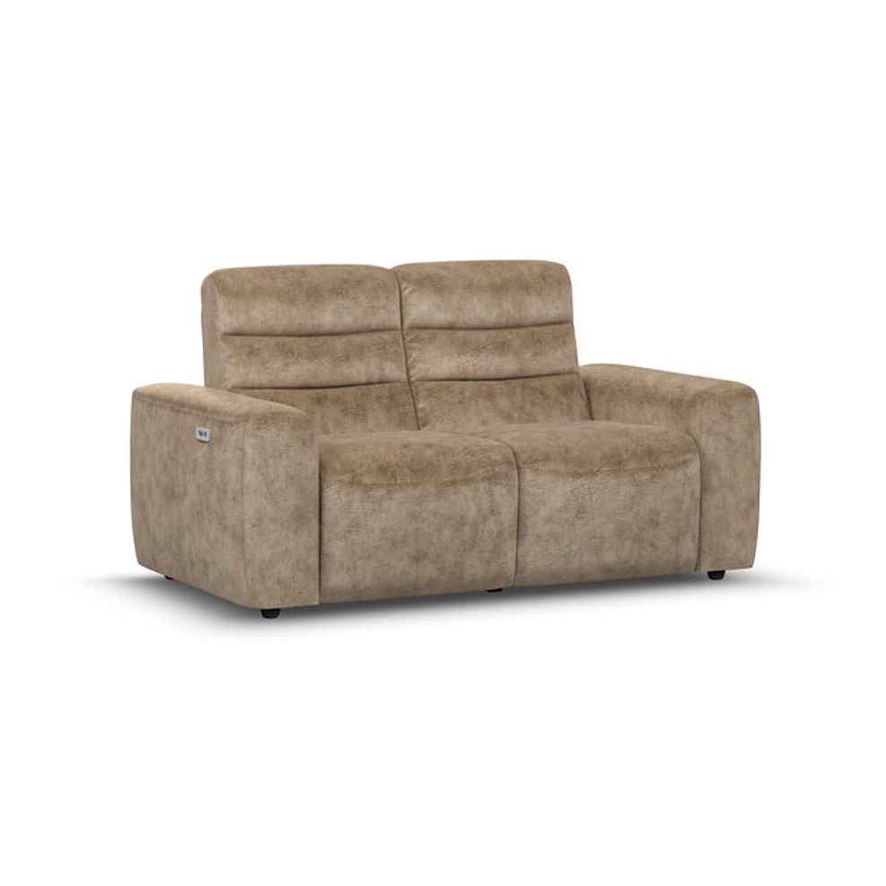 Cohen 2 Seater Electric Recliner in Dapple Taupe Fabric 1