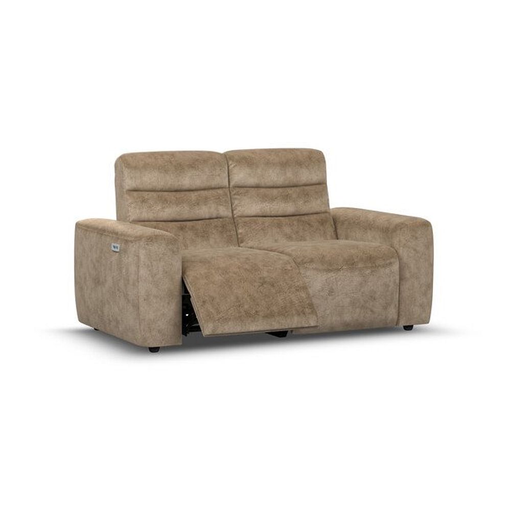 Cohen 2 Seater Electric Recliner in Dapple Taupe Fabric 2