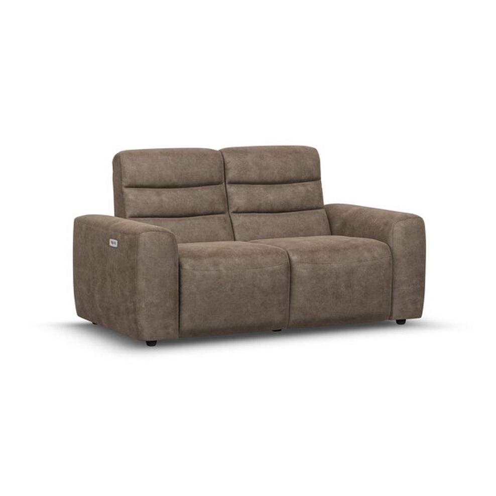 Cohen 2 Seater Electric Recliner in Miller Earth Brown Fabric 1