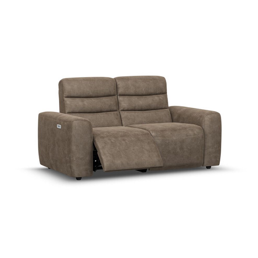 Cohen 2 Seater Electric Recliner in Miller Earth Brown Fabric 2