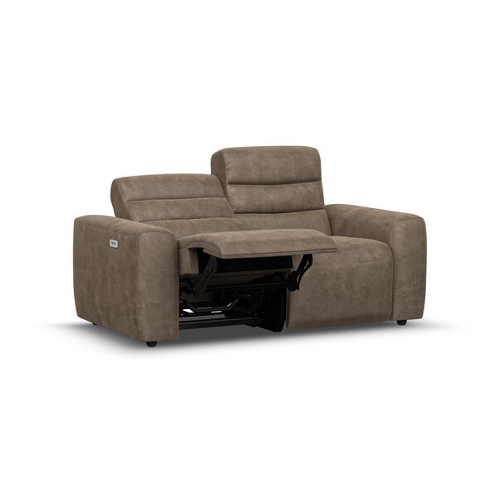 Cohen 2 Seater Electric Recliner in Miller Earth Brown Fabric 3
