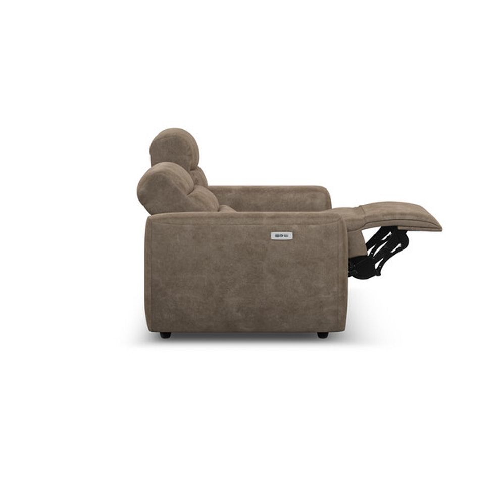 Cohen 2 Seater Electric Recliner in Miller Earth Brown Fabric 8