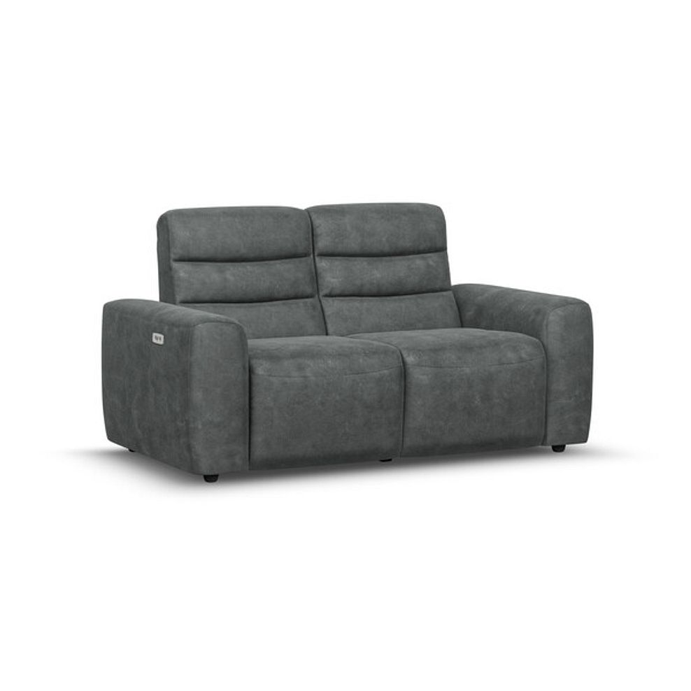 Cohen 2 Seater Electric Recliner in Miller Grey Fabric 1