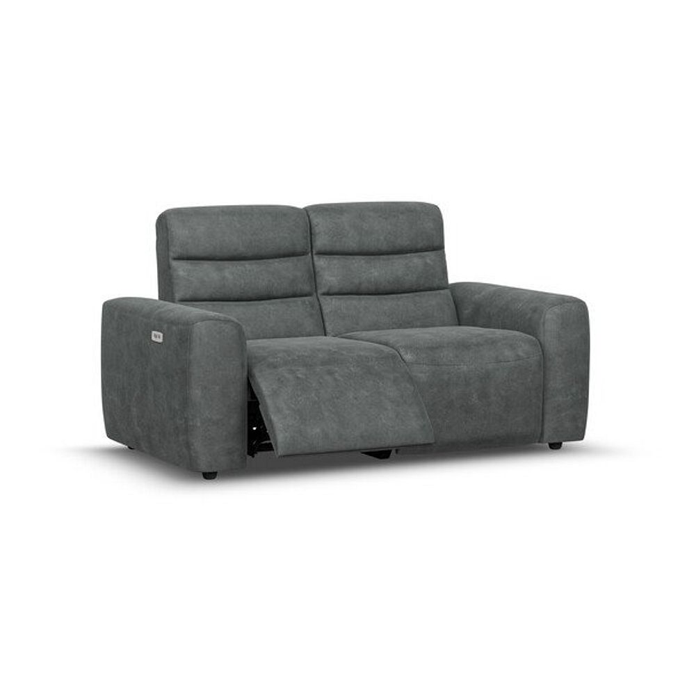 Cohen 2 Seater Electric Recliner in Miller Grey Fabric 2