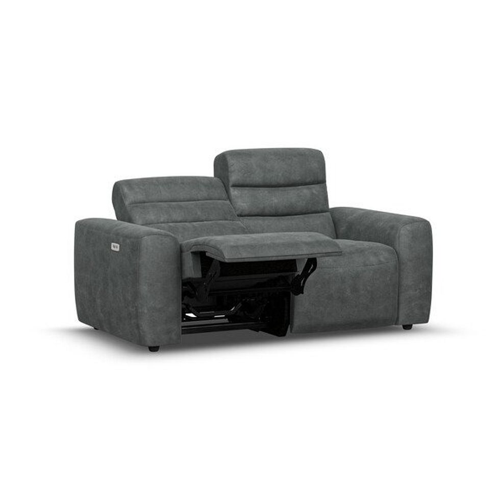 Cohen 2 Seater Electric Recliner in Miller Grey Fabric 3