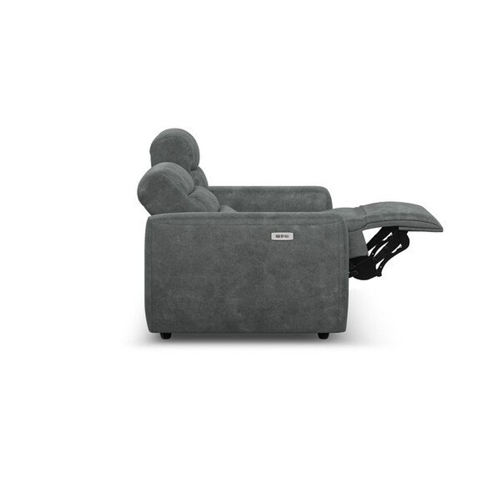 Cohen 2 Seater Electric Recliner in Miller Grey Fabric 8