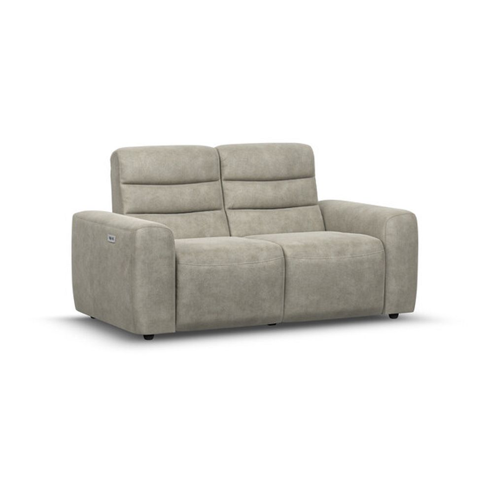 Cohen 2 Seater Electric Recliner in Miller Taupe Fabric 1