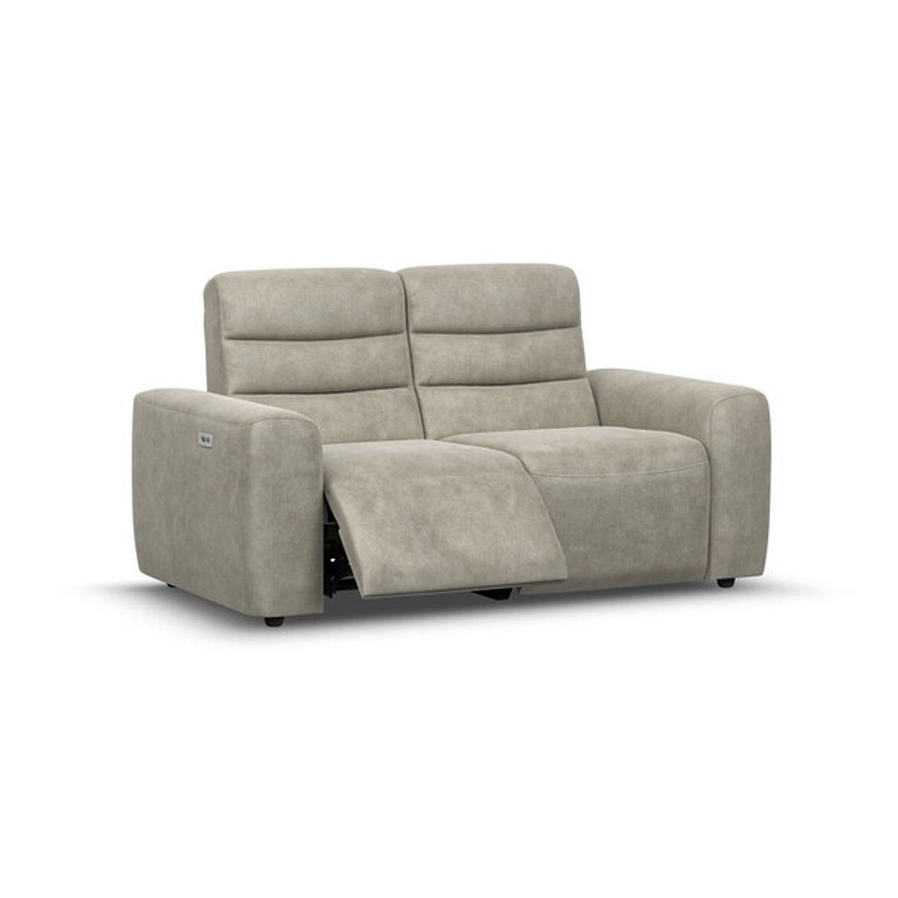 Cohen 2 Seater Electric Recliner in Miller Taupe Fabric 2