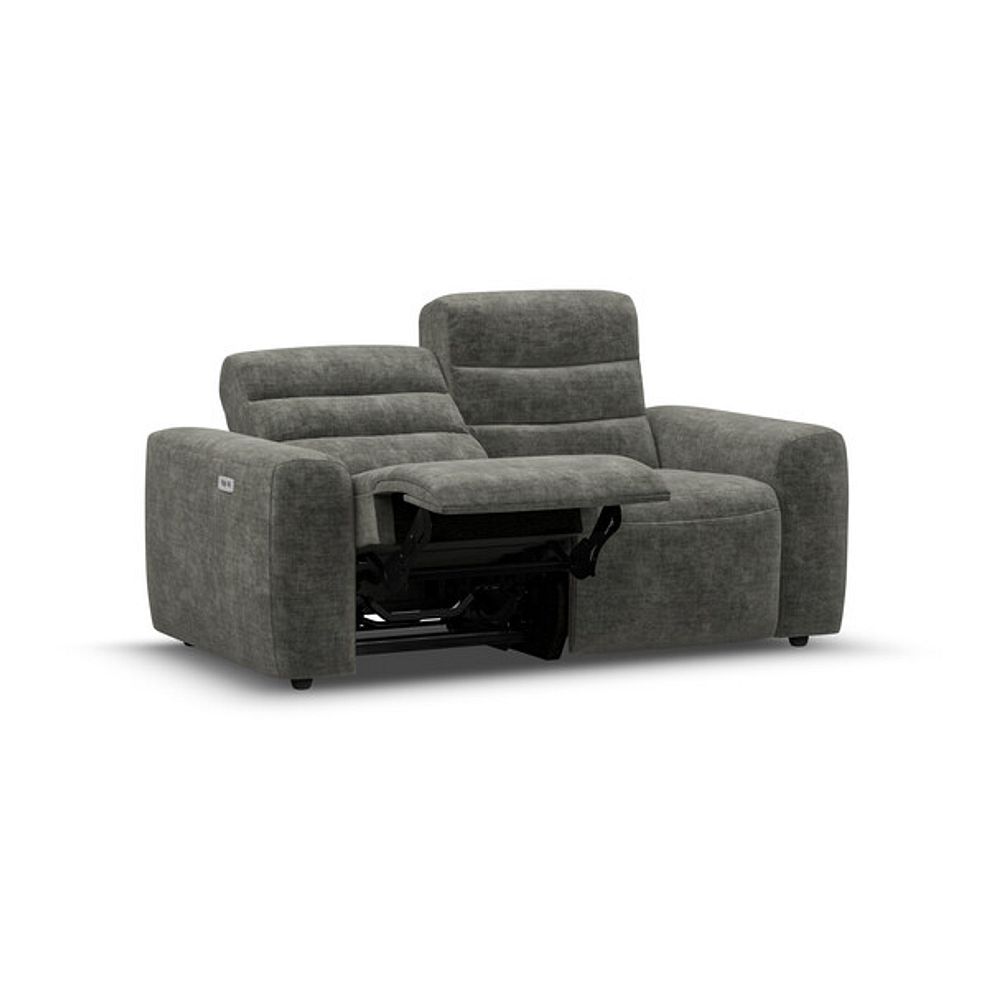 Cohen 2 Seater Electric Recliner in Plush Charcoal Fabric 3