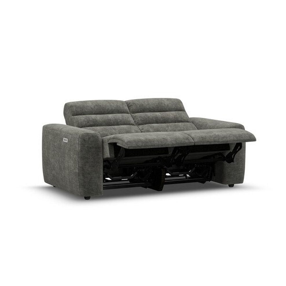 Cohen 2 Seater Electric Recliner in Plush Charcoal Fabric 4