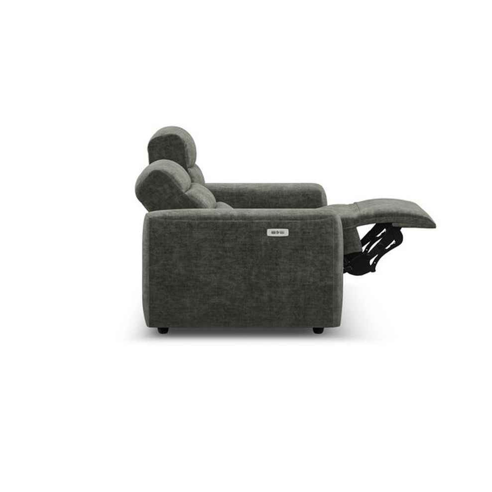 Cohen 2 Seater Electric Recliner in Plush Charcoal Fabric 8