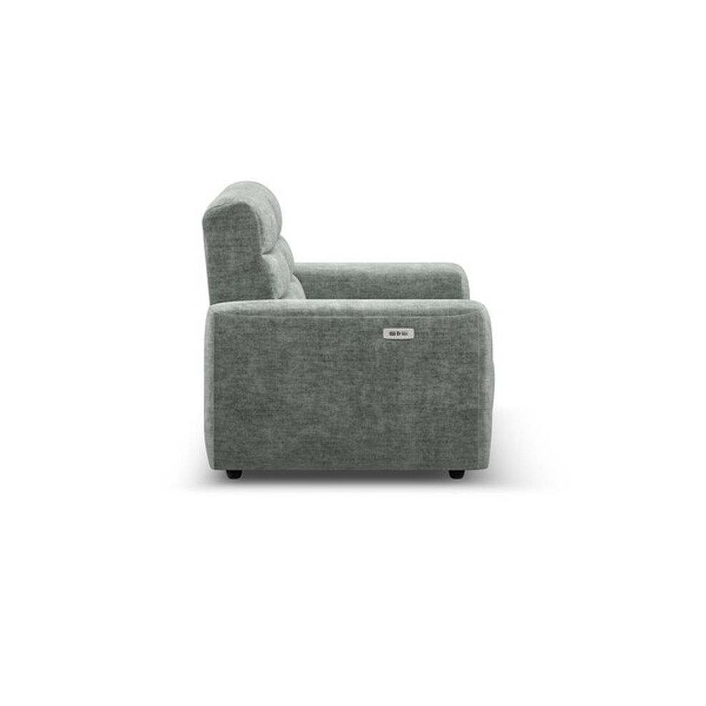Cohen 2 Seater Electric Recliner in Plush Silver Fabric 7