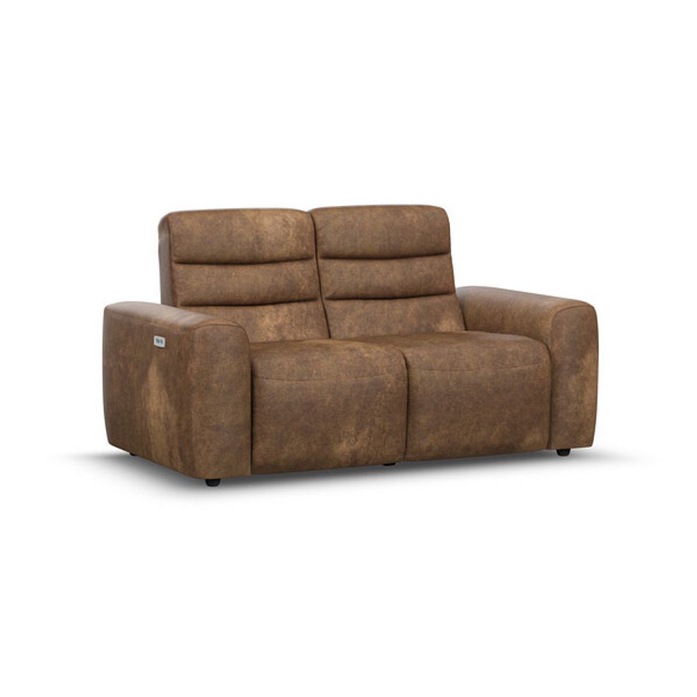 Cohen 2 Seater Electric Recliner in Ranch Brown Fabric 1