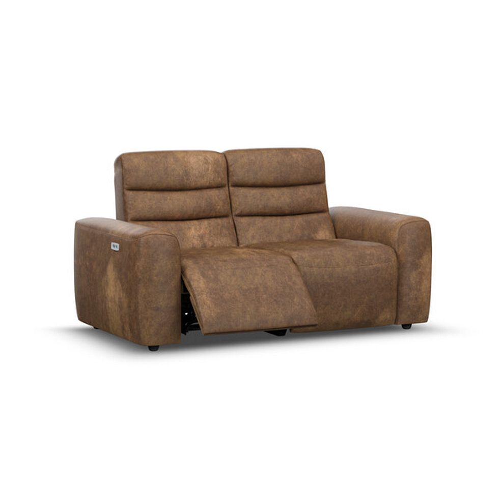 Cohen 2 Seater Electric Recliner in Ranch Brown Fabric 2