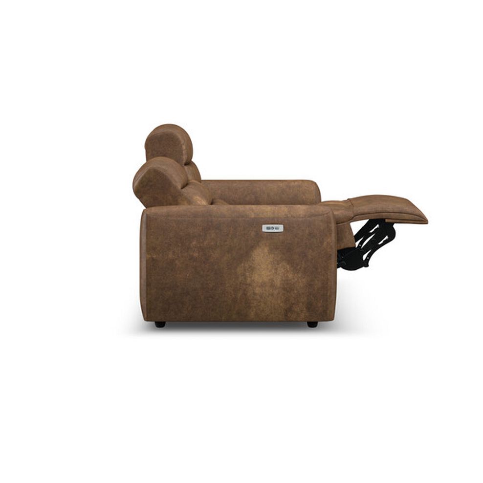 Cohen 2 Seater Electric Recliner in Ranch Brown Fabric 8