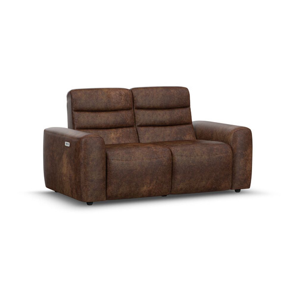 Cohen 2 Seater Electric Recliner in Ranch Dark Brown Fabric 1