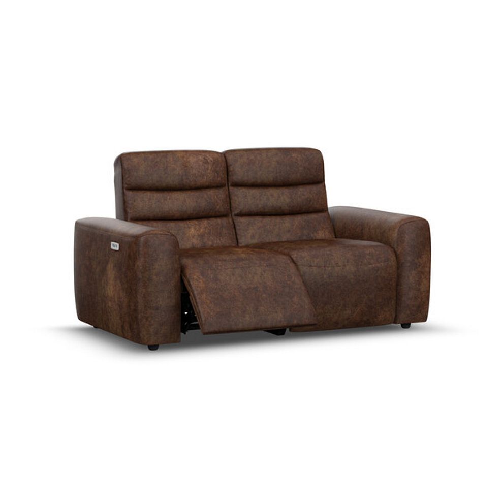Cohen 2 Seater Electric Recliner in Ranch Dark Brown Fabric 2