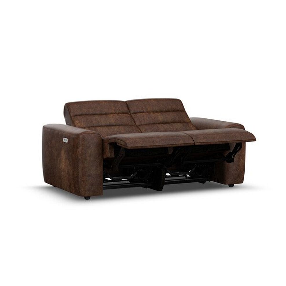 Cohen 2 Seater Electric Recliner in Ranch Dark Brown Fabric 4