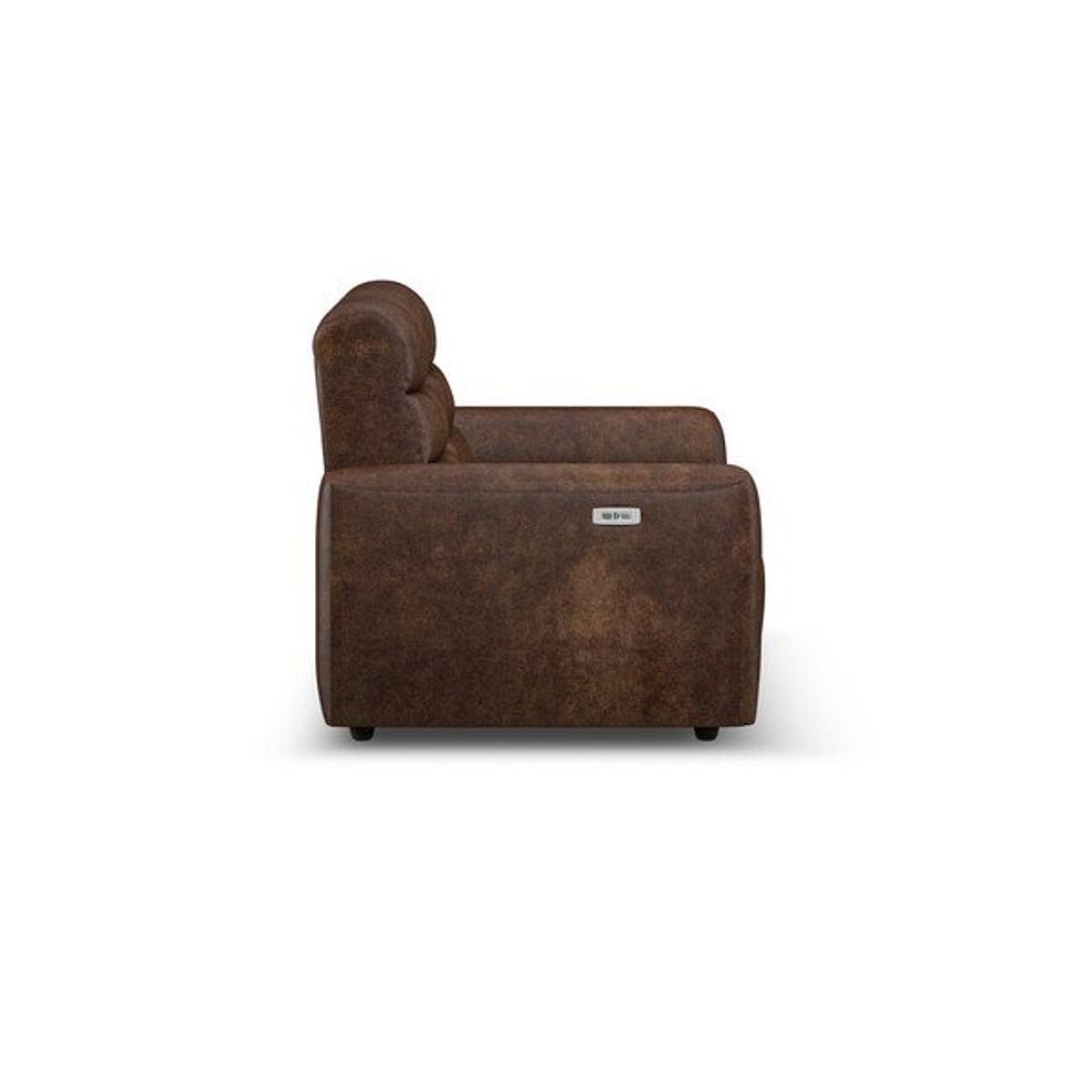 Cohen 2 Seater Electric Recliner in Ranch Dark Brown Fabric 7