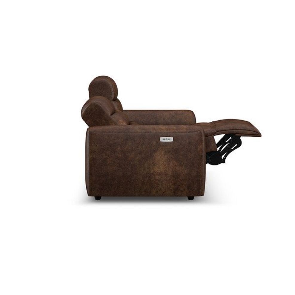 Cohen 2 Seater Electric Recliner in Ranch Dark Brown Fabric 8