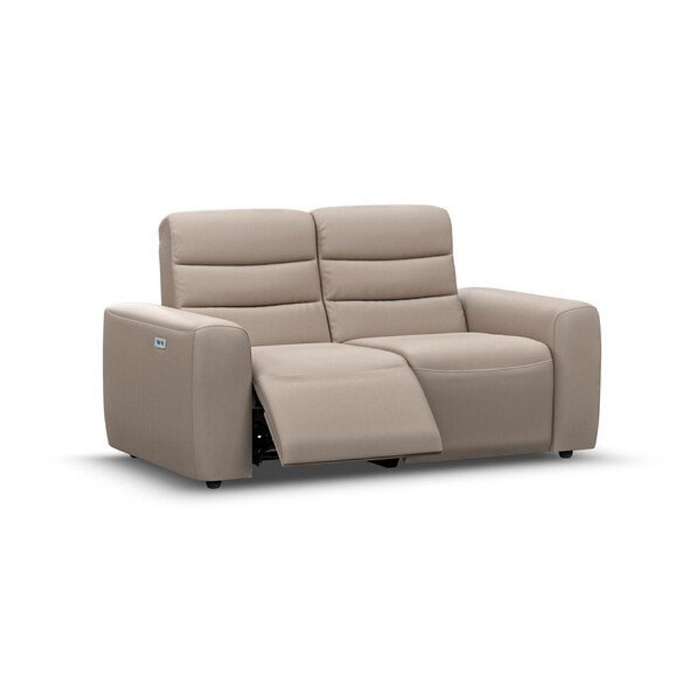 Cohen 2 Seater Electric Recliner in Virgo Buff Leather 2