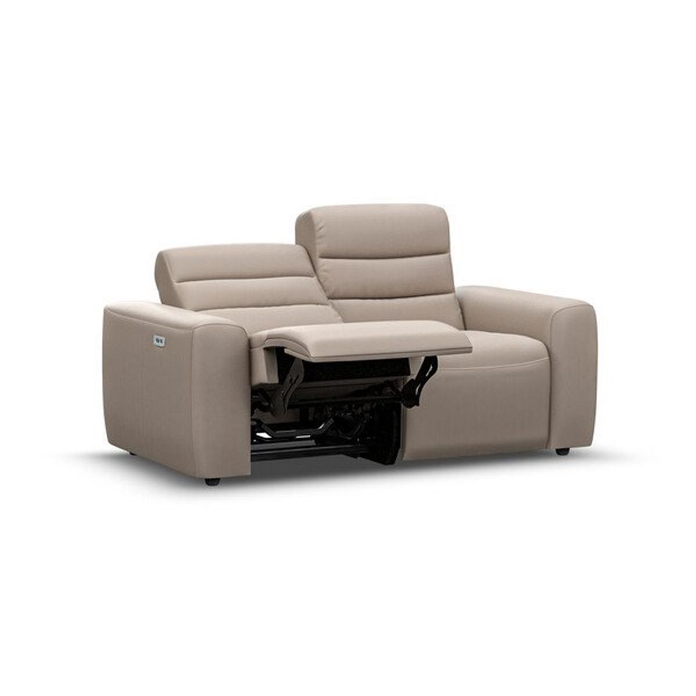 Cohen 2 Seater Electric Recliner in Virgo Buff Leather 3